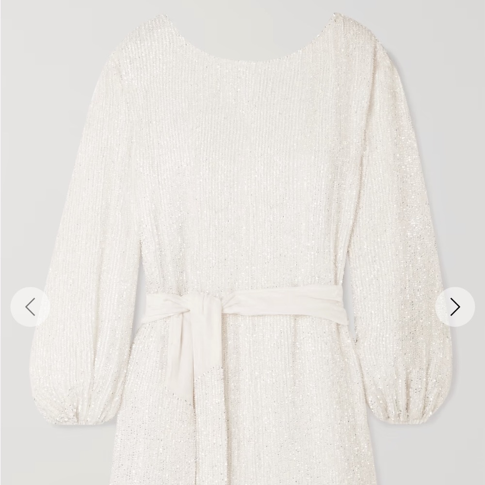 Retrofete Grace velvet-trimmed sequined chiffon mini dress RSP $635